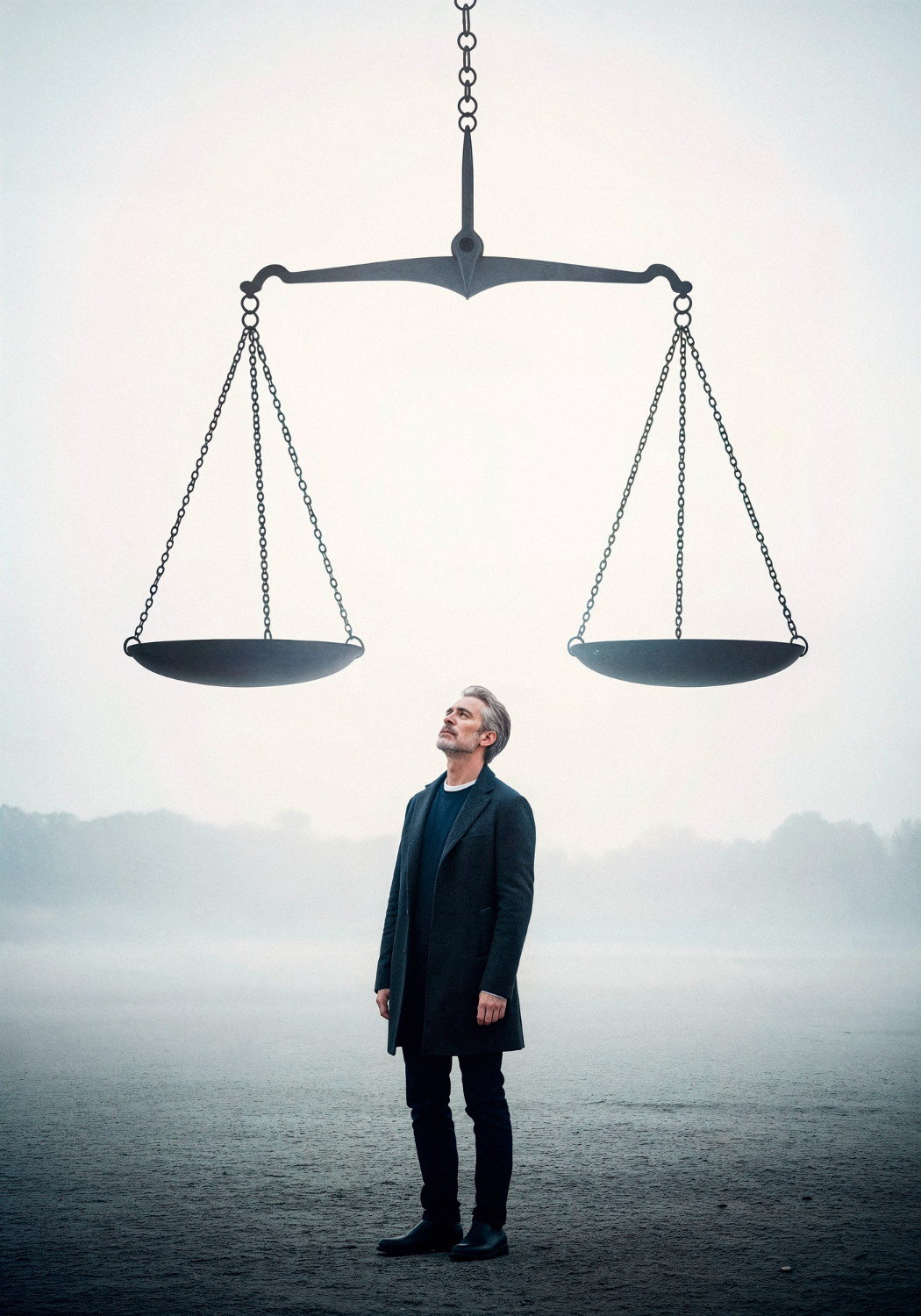 Representación visual del sesgo de aversión a la pérdida: una balanza donde el miedo pesa más que la ganancia – Psytel Psicólogos Especialistas